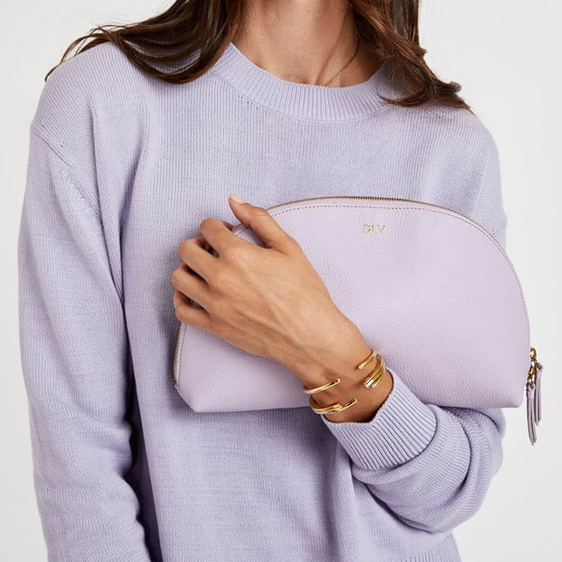 Handheld Leather Cosmetic Bag