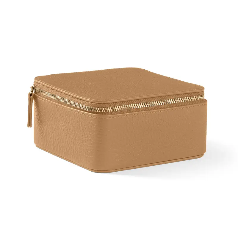 Leather storage box ring earrings portable jewelry box female Featured Image