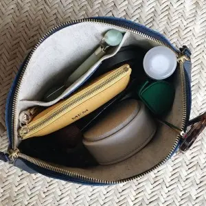 High-end leather makeup bag female portable large capacity