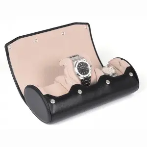 Leather 3 compartment watch storage box mechanical watch leather storage box