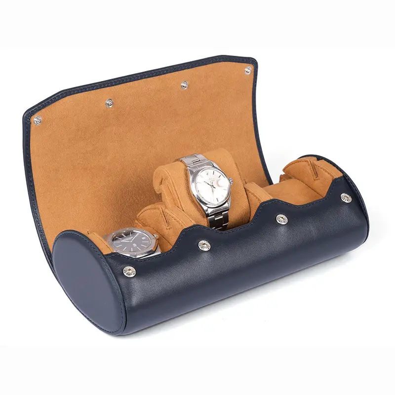 Watch Storage Box Leather Products –  Leather 3 compartment watch storage box mechanical watch leather storage box  – Longqin