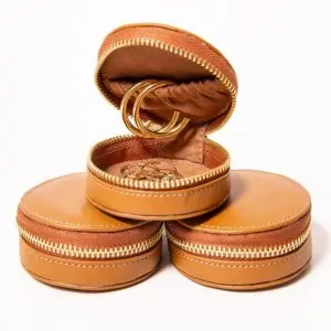 Simple leather jewelry box earrings jewelry box organizer