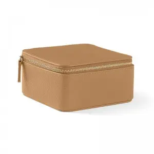 Leather storage box ring earrings portable jewelry box female