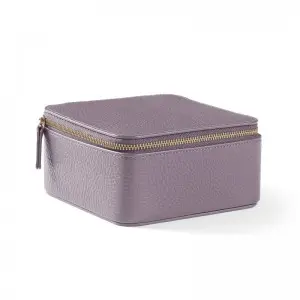 Textured superb leather Square multifunctional earrings necklace jewelry leather storage box