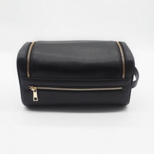 Ladies portable leather cosmetic storage bag