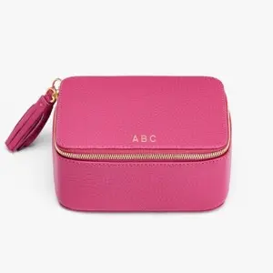 Textured superb leather Square multifunctional earrings necklace jewelry leather storage box